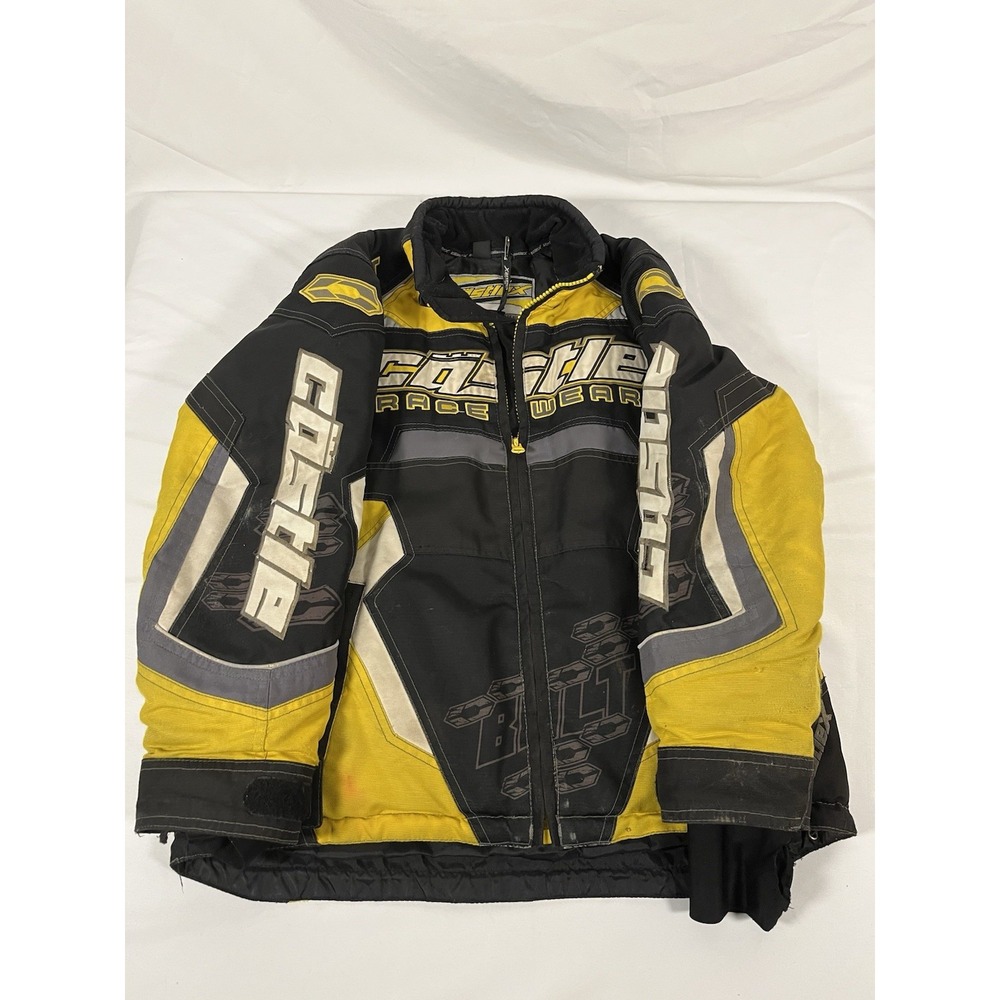 Castle X Bolt Racewear Youth Large Snowmobile Jacket Black Yellow Winter Riding